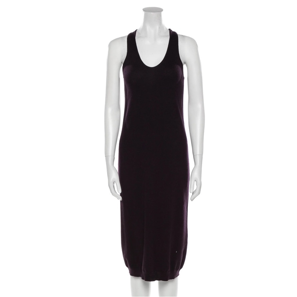 BRUNELLO CUCINELLI Cashmere Midi Dress - MED - Eggplant